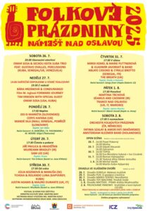 26.7- 2.8.2025: Folkové prázdniny na zámku, Náměšť n. Oslavou